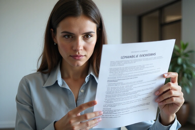 Persona che legge i termini e condizioni su un tablet